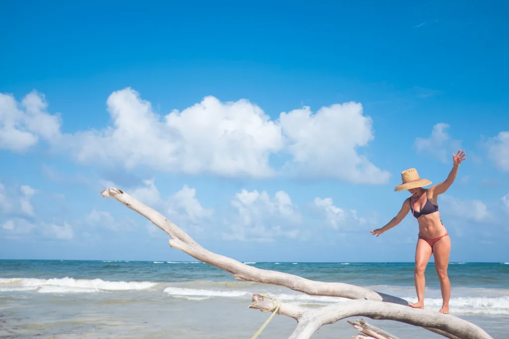 woman on beach vacation
